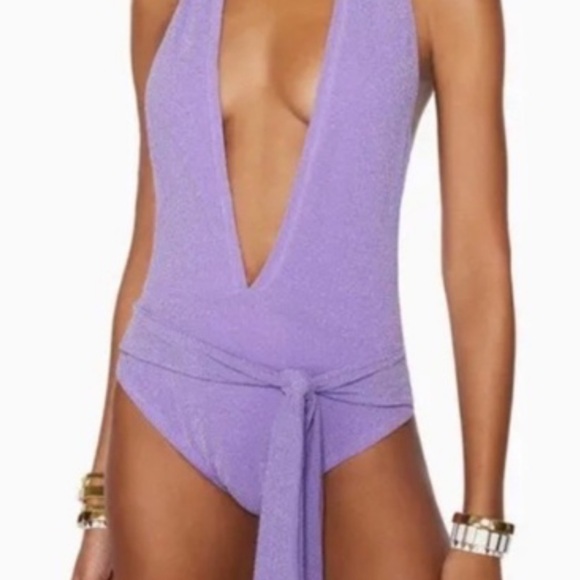 Chic Lavender Plunge Bodysuit - Picture 1 of 5